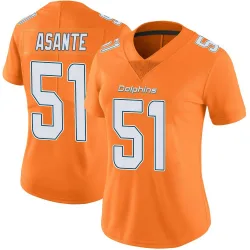 Women's Eugene Asante Miami Dolphins No.51 Limited Color Rush Jersey - Orange