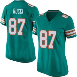 Women's Hayden Rucci Miami Dolphins No.87 Game Alternate Jersey - Aqua