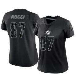 Women's Hayden Rucci Miami Dolphins No.87 Limited Reflective Jersey - Black