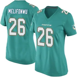 Women's Ifeatu Melifonwu Miami Dolphins No.26 Game Team Color Jersey - Aqua