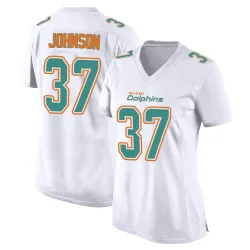 Women's Isaiah Johnson Miami Dolphins No.37 Game Fashion Jersey - White