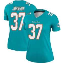 Women's Isaiah Johnson Miami Dolphins No.37 Legend Jersey - Aqua