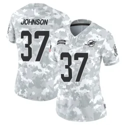 Women's Isaiah Johnson Miami Dolphins No.37 Limited 2024 Salute to Service Jersey - Arctic Camo