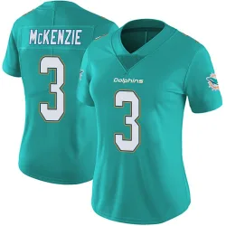 Women's Isaiah McKenzie Miami Dolphins No.3 Limited Team Color Vapor Untouchable Jersey - Aqua