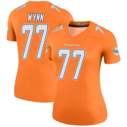 Women's Isaiah Wynn Miami Dolphins No.77 Legend Color Rush Jersey - Orange