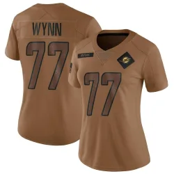Women's Isaiah Wynn Miami Dolphins No.77 Limited 2023 Salute To Service Jersey - Brown