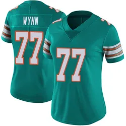 Women's Isaiah Wynn Miami Dolphins No.77 Limited Alternate Vapor Untouchable Jersey - Aqua