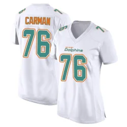 Women's Jackson Carman Miami Dolphins No.76 Game Fashion Jersey - White