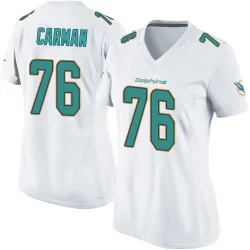 Women's Jackson Carman Miami Dolphins No.76 Game Jersey - White