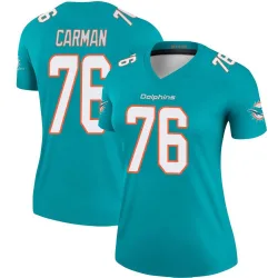 Women's Jackson Carman Miami Dolphins No.76 Legend Jersey - Aqua