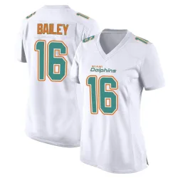 Women's Jake Bailey Miami Dolphins No.16 Game Fashion Jersey - White
