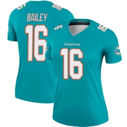 Women's Jake Bailey Miami Dolphins No.16 Legend Jersey - Aqua