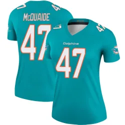 Women's Jake McQuaide Miami Dolphins No.47 Legend Jersey - Aqua