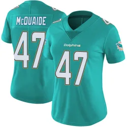 Women's Jake McQuaide Miami Dolphins No.47 Limited Team Color Vapor Untouchable Jersey - Aqua