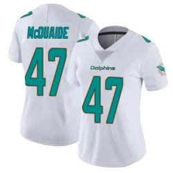 Women's Jake McQuaide Miami Dolphins No.47 limited Vapor Untouchable Jersey - White
