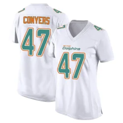 Women's Jalin Conyers Miami Dolphins No.47 Game Fashion Jersey - White