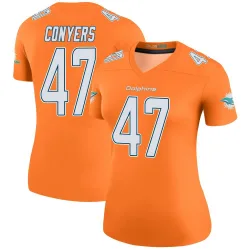 Women's Jalin Conyers Miami Dolphins No.47 Legend Color Rush Jersey - Orange