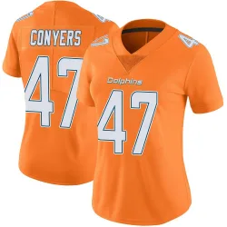 Women's Jalin Conyers Miami Dolphins No.47 Limited Color Rush Jersey - Orange