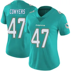 Women's Jalin Conyers Miami Dolphins No.47 Limited Team Color Vapor Untouchable Jersey - Aqua