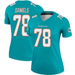 Women's James Daniels Miami Dolphins No.78 Legend Jersey - Aqua