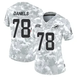 Women's James Daniels Miami Dolphins No.78 Limited 2024 Salute to Service Jersey - Arctic Camo