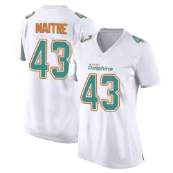 Women's Jason Maitre Miami Dolphins No.43 Game Fashion Jersey - White