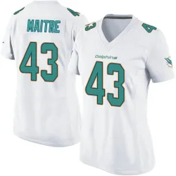 Women's Jason Maitre Miami Dolphins No.43 Game Jersey - White
