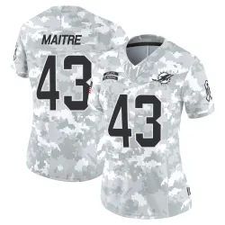 Women's Jason Maitre Miami Dolphins No.43 Limited 2024 Salute to Service Jersey - Arctic Camo