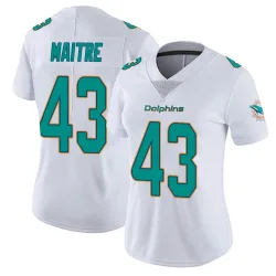 Women's Jason Maitre Miami Dolphins No.43 limited Vapor Untouchable Jersey - White