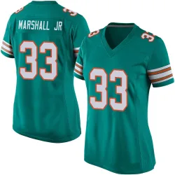 Women's Jason Marshall Jr. Miami Dolphins No.33 Game Alternate Jersey - Aqua