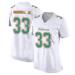 Women's Jason Marshall Jr. Miami Dolphins No.33 Game Fashion Jersey - White