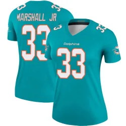 Women's Jason Marshall Jr. Miami Dolphins No.33 Legend Jersey - Aqua