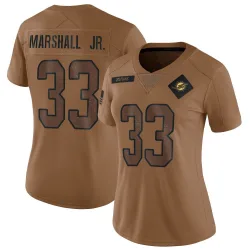 Women's Jason Marshall Jr. Miami Dolphins No.33 Limited 2023 Salute To Service Jersey - Brown