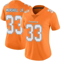 Women's Jason Marshall Jr. Miami Dolphins No.33 Limited Color Rush Jersey - Orange