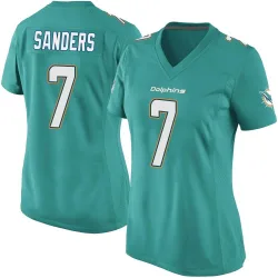 Women's Jason Sanders Miami Dolphins No.7 Game Team Color Jersey - Aqua