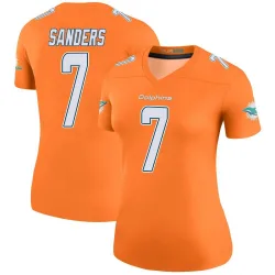 Women's Jason Sanders Miami Dolphins No.7 Legend Color Rush Jersey - Orange