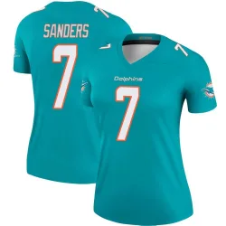 Women's Jason Sanders Miami Dolphins No.7 Legend Jersey - Aqua