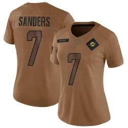 Women's Jason Sanders Miami Dolphins No.7 Limited 2023 Salute To Service Jersey - Brown