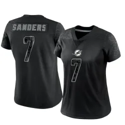 Women's Jason Sanders Miami Dolphins No.7 Limited Reflective Jersey - Black
