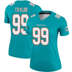 Women's Jason Taylor Miami Dolphins No.99 Legend Jersey - Aqua