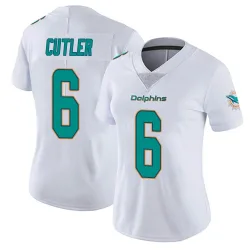 Women's Jay Cutler Miami Dolphins No.6 limited Vapor Untouchable Jersey - White