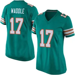 Women's Jaylen Waddle Miami Dolphins No.17 Game Alternate Jersey - Aqua