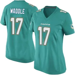 Women's Jaylen Waddle Miami Dolphins No.17 Game Team Color Jersey - Aqua
