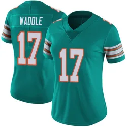 Women's Jaylen Waddle Miami Dolphins No.17 Limited Alternate Vapor Untouchable Jersey - Aqua