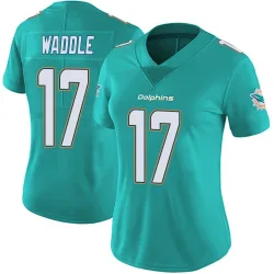 Women's Jaylen Waddle Miami Dolphins No.17 Limited Team Color Vapor Untouchable Jersey - Aqua