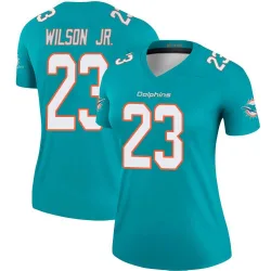 Women's Jeff Wilson Jr. Miami Dolphins No.23 Legend Jersey - Aqua