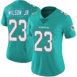 Women's Jeff Wilson Jr. Miami Dolphins No.23 Limited Team Color Vapor Untouchable Jersey - Aqua