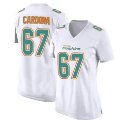 Women's Joe Cardona Miami Dolphins No.67 Game Fashion Jersey - White