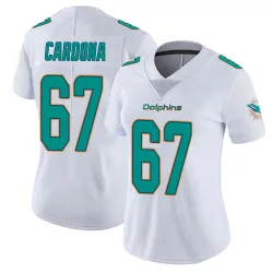 Women's Joe Cardona Miami Dolphins No.67 limited Vapor Untouchable Jersey - White