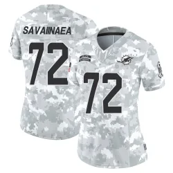 Women's Jonah Savaiinaea Miami Dolphins No.72 Limited 2024 Salute to Service Jersey - Arctic Camo
